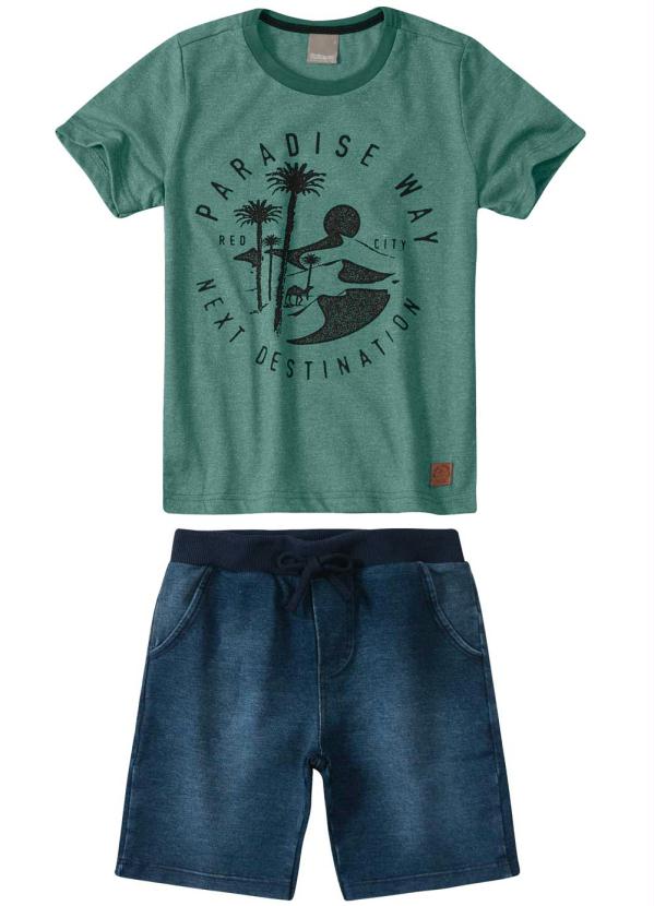 

Conjunto Verde Militar Estonado Menino