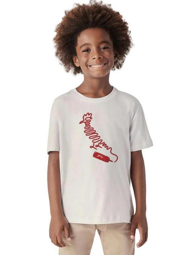 Camiseta Estampada Pica Pau Ketchup Reserva Mini Branco