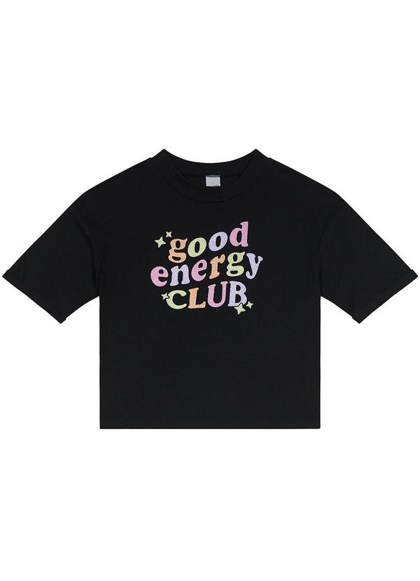 Blusa Ampla Good Energy Club Preta