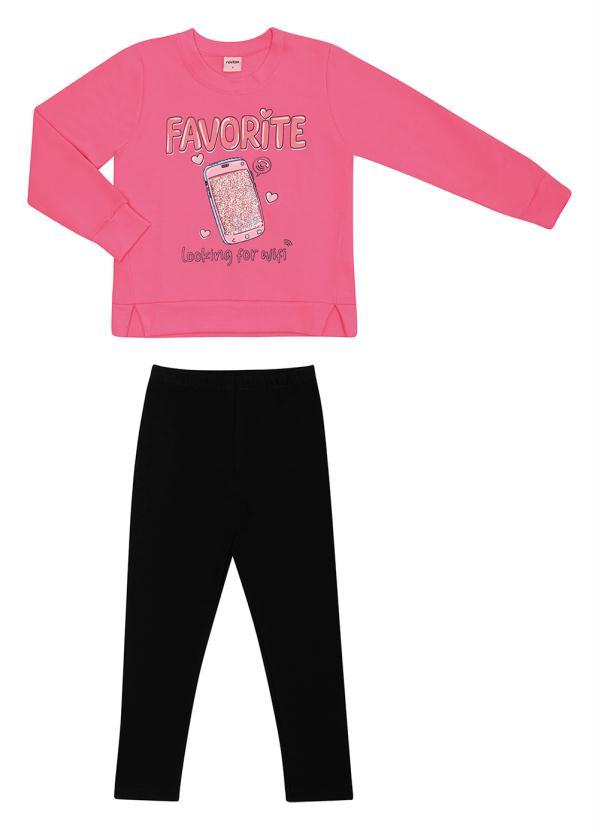 Conjunto Infantil Feminino Wifi Rosa