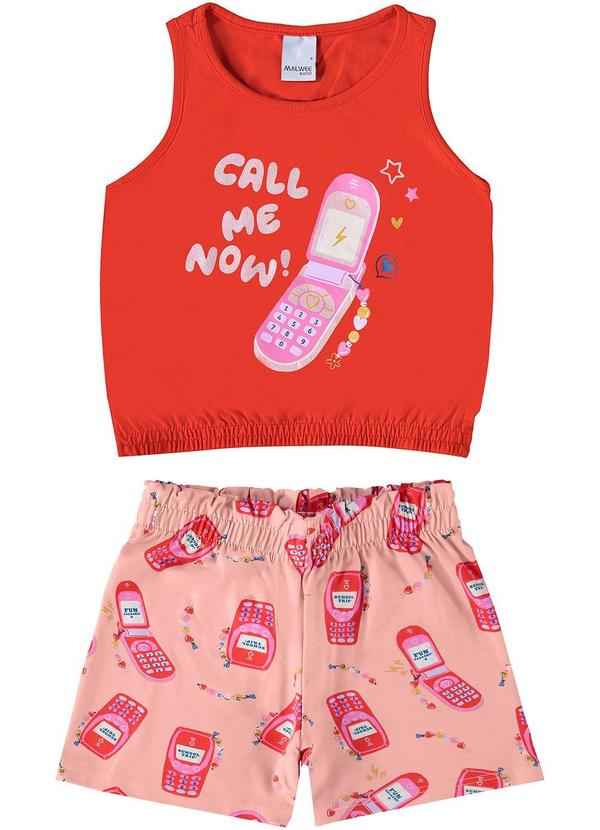 Conjunto Call Me Now Menina Vermelho