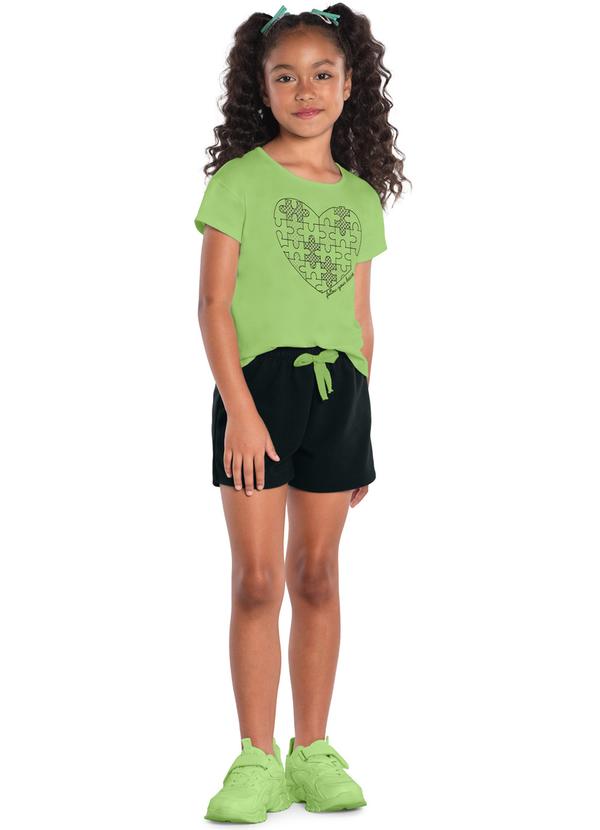 Conjunto Infantil Menina Quebra-Cabeça Verde